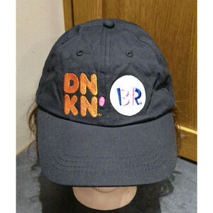 DNKN BR Dunkin Donuts Baskin Robbin Employee Cap Hat Adult Adjustable Black Halo